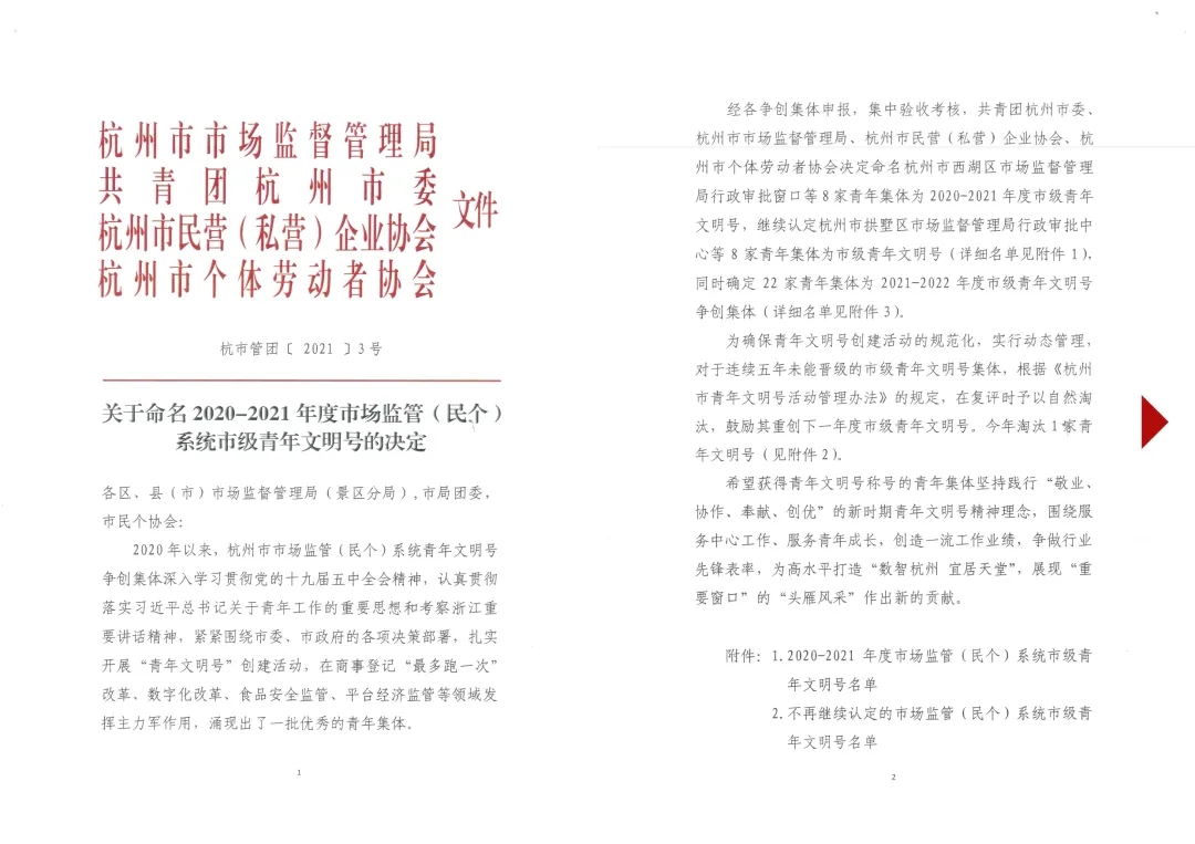 【名企风采】迈道夫喜获杭州市【2020-2021青年文明号】(图2)